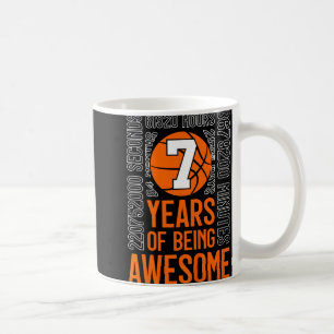 Caneca De Café 7 Anos De Aniversário De 7 De Basquete Incrível