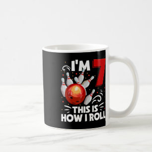 Caneca De Café 7 Birthday Boy Boliche É Assim Que Eu Rolo 7 Anos