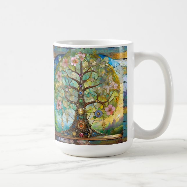 Caneca De Café 7 Chakra Blossoming Tree Of Life (Direita)