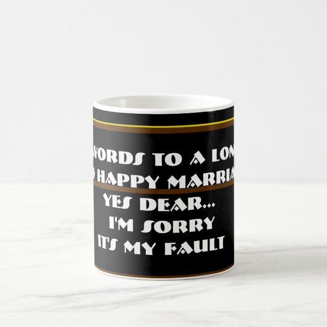 Caneca De Café 7 Palavras Para Um Casamento Longo E Feliz - (Centro)