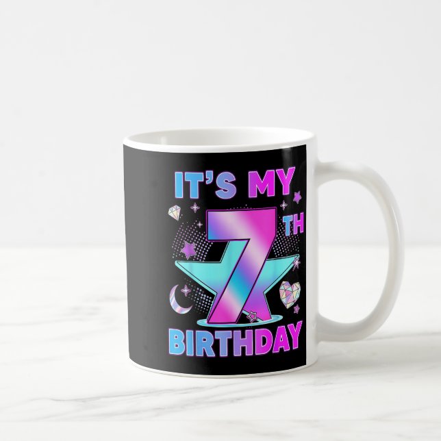 Caneca De Café 7 Years Old Birthday K-p Kids 7th Birthday Girls  (Direita)