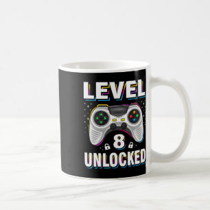 Caneca De Café 8º Aniversário Nível 8 Jogador de Vídeo Desbloquea
