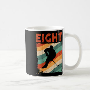 Caneca De Café 8º Aniversário Retro Hockey com Oito Anos Menina