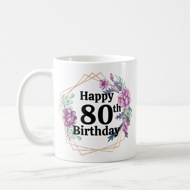 Caneca De Café 80 Birthday (Esquerda)