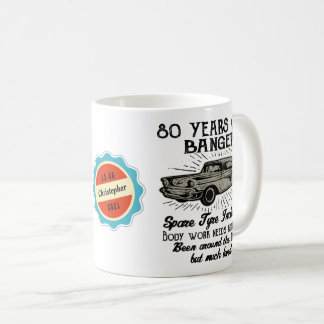 Caneca De Café 80 Birthday 80 Carro vintage Personalizado Engraça