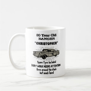 Caneca De Café 80 Birthday Banger - Carro vintage do Amor