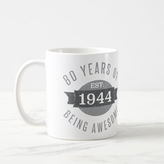 Caneca De Café 80 Birthday Incrível 1944 (Esquerda)