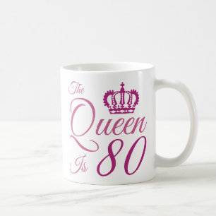 Caneca De Café 80 Birthday Queen