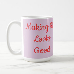 Caneca De Café 80 Citação Humor Flor Vermelha Foto