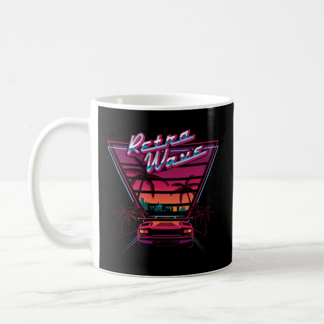Caneca De Café 80S Retrowave Synthwave Love Wave Miami Beach (Esquerda)