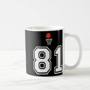 Caneca De Café 81 Números de Estilo de Basquete Vintage White Pre