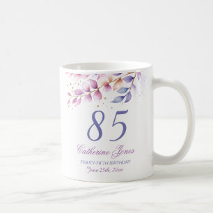 Caneca De Café 85.º aniversário dos sussurros de Lavandas e Doura