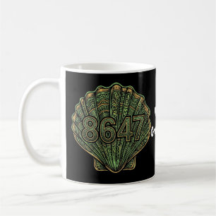 Caneca De Café 8647 Concha Linocut Oitenta e Seis Quarenta e Sete