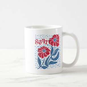 Caneca De Café 8647 Sutil Anti Trump 86 47 Estilo Floral Boho