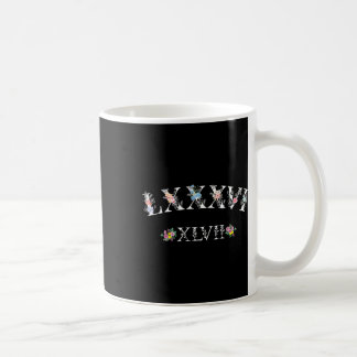 Caneca De Café 86 47 Algarismos Romanos Floral 8647 Sutil Anti Tr