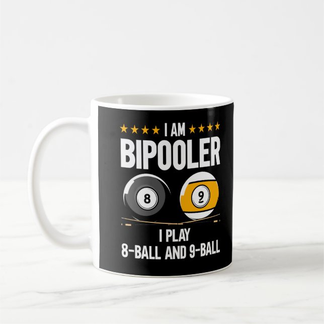 Caneca De Café 8 Ball e 9 Ball Humor Billiards (Esquerda)