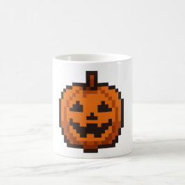 Caneca De Café 8-bit Jack O' Lantern