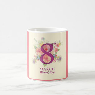 Caneca De Café 8 de março Dia da Mulher, Rosa