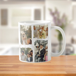 Caneca De Café 8 Foto: Moderna Elegante Collage Family Love C