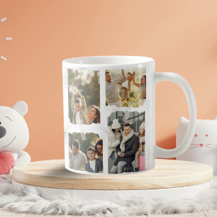 Caneca De Café 8 Foto: Moderna Elegante Collage Family Love C