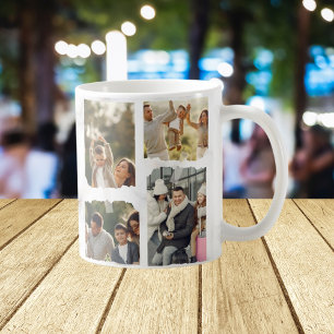 Caneca De Café 8 Oito Foto Moderno Elegante Colagem Família Amor 