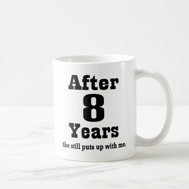 Caneca De Café 8o Aniversário (engraçado) (Direita)