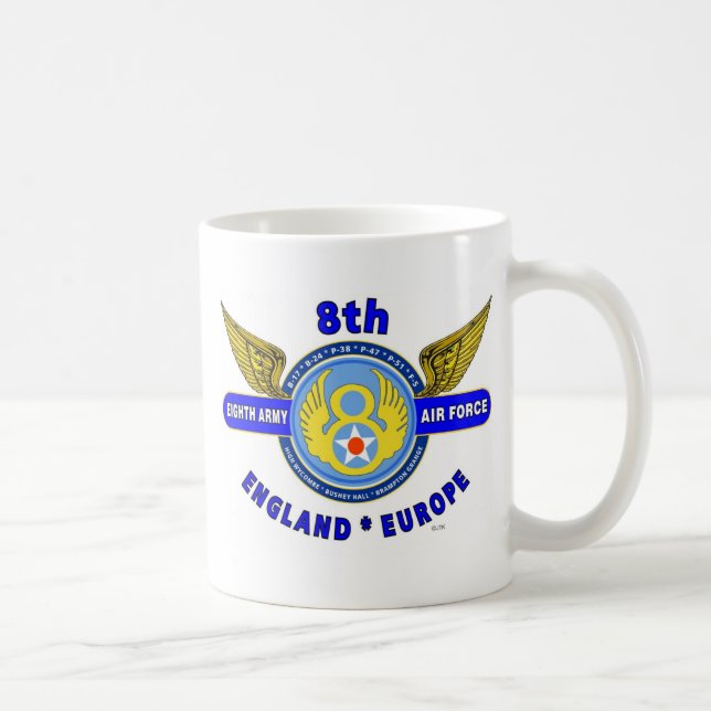 Caneca De Café 8o FORÇA AÉREA do "CORPO de AR" WW EXÉRCITO II do (Direita)