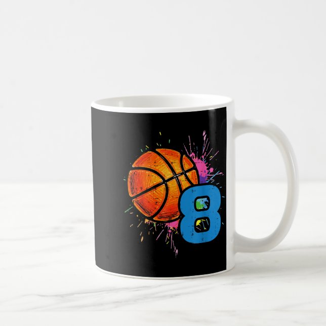 Caneca De Café 8th Birthday Basketball 8 Year Old Bday Srts Boys  (Direita)