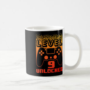 Caneca De Café 9ª Arte de Aniversário para Meninos Nível 9 Jogado