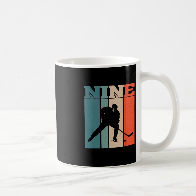 Caneca De Café 9º Aniversário Retro Hóquei no Gelo (Direita)