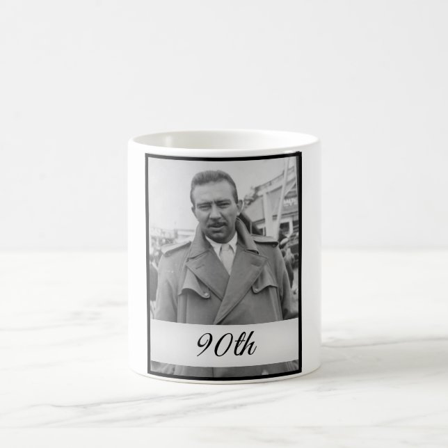 Caneca De Café 90 Birthday Elegant Photo Age Mache Birthday (Centro)