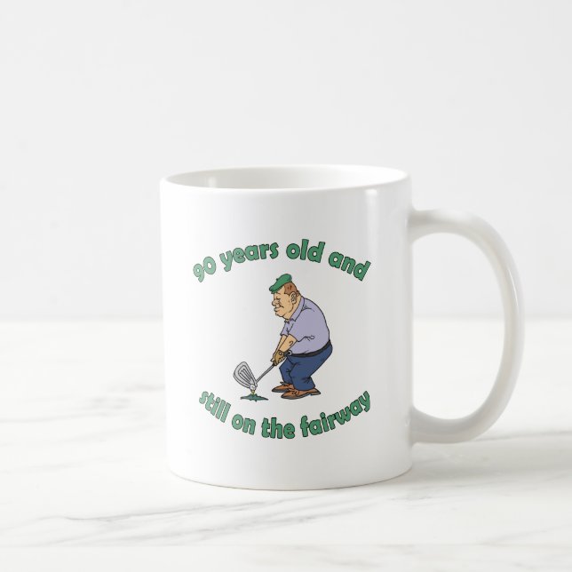 Caneca De Café 90 Birthday Golfer Gag Gift Gift (Direita)
