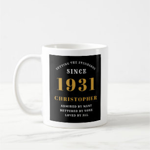 Caneca De Café 90 Birthday Standards 1931 - Adicione Seu Nome Pre