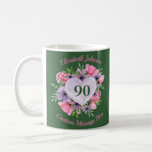 Caneca De Café 90 verde de aniversário Mug para Mulheres