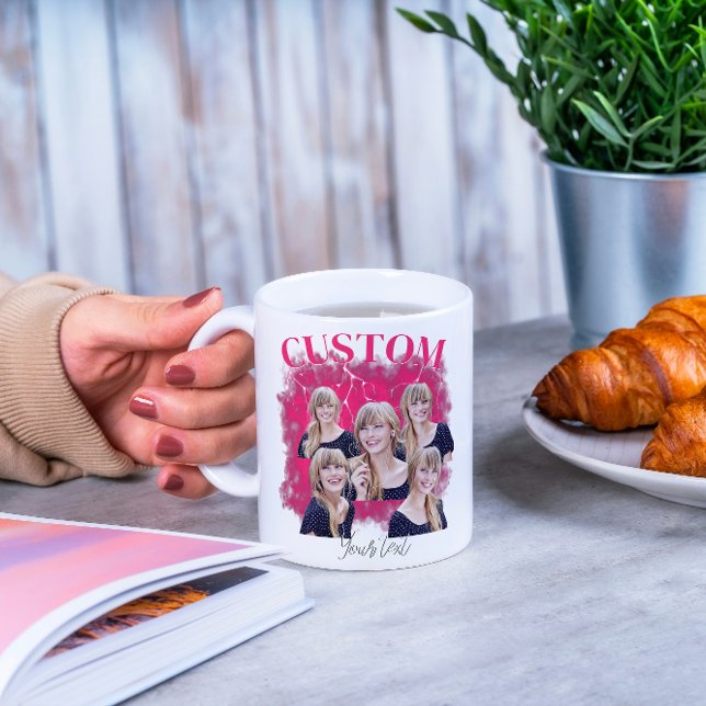 Caneca De Café 90's bootleg rap tee custom photo (Criador carregado)