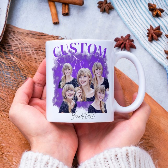 Caneca De Café 90's bootleg rap tee custom photo (Criador carregado)