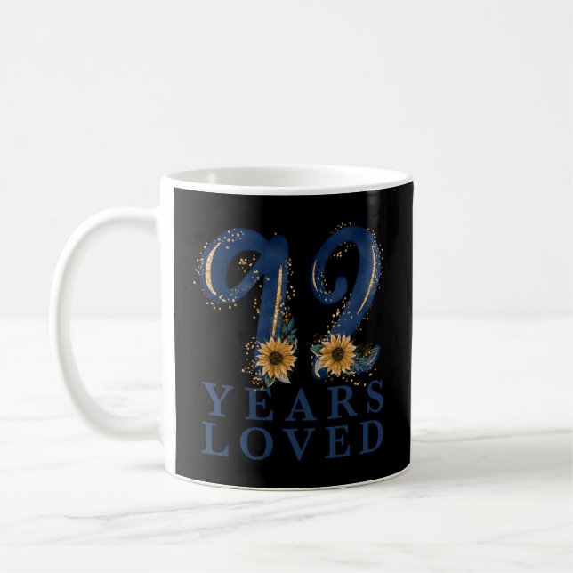 Caneca De Café 92 Vovó 92º Py 92 Anos Amada (Esquerda)