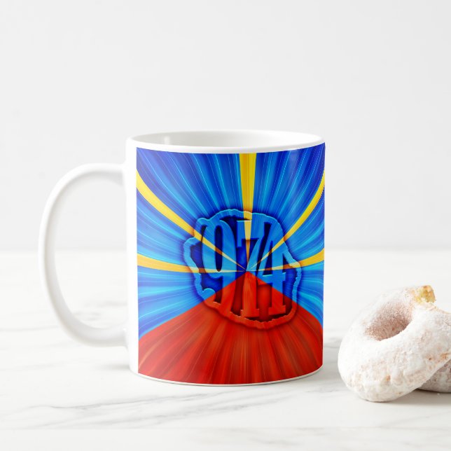 Caneca De Café 974 Ile de la Réunion - Drapeau réunionnais (Com Donut)