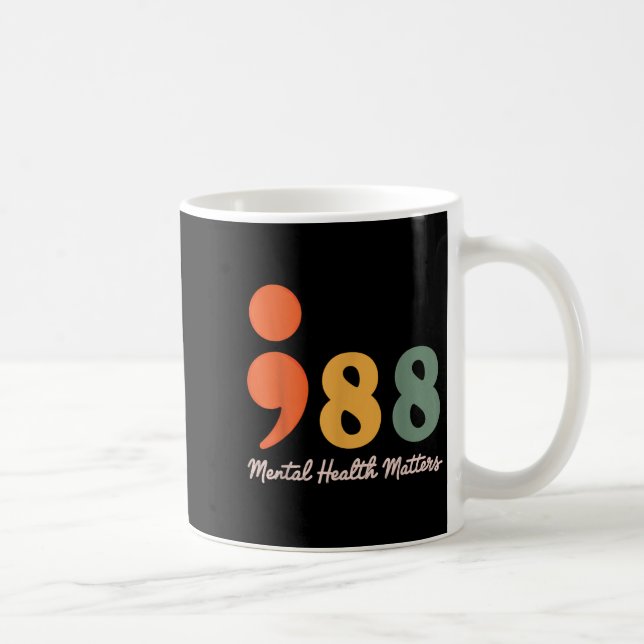 Caneca De Café 988 Saúde Mental Por Semicolon Prevenção Suicida (Direita)