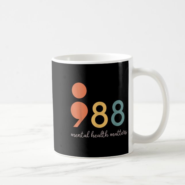 Caneca De Café 988 Saúde Mental Por Semicolon Prevenção Suicida (Direita)