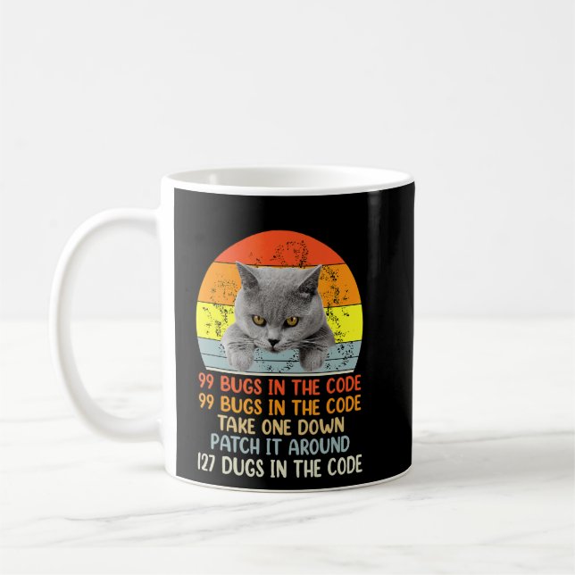 Caneca De Café 99 Pequenos Insetos No Gato De Código (Esquerda)
