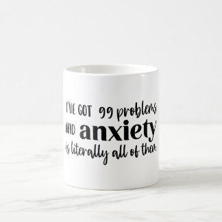 Caneca De Café 99 Problemas Presente Engraçado na Saúde Mental