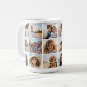 Caneca De Café 9 Colagem de Fotos - Mesmas Fotos em Ambos os Lado