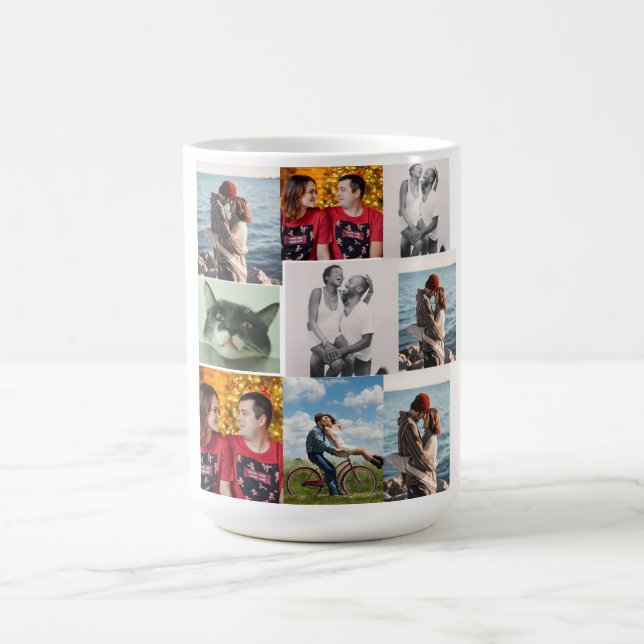 Caneca De Café 9 Photo Custom Personalized Collage (Centro)