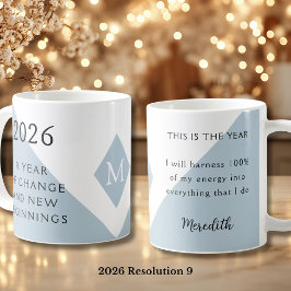 Caneca De Café 9. Resolução de Ano Novo para 2026 Ano de Mudança