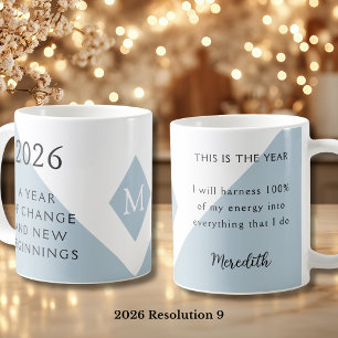 Caneca De Café 9. Resolução de Ano Novo para 2026 Ano de Mudança