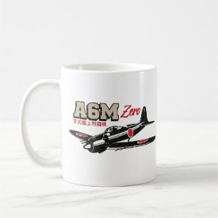 Caneca De Café A6M Zero World War 2 Japanese Plane Vintage