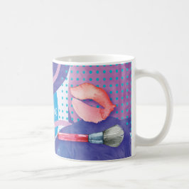 Caneca De Café A aguarela do monograma compo os lábios do