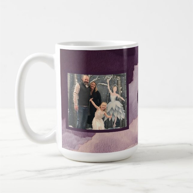 Caneca De Café A aguarela roxa nubla-se a foto dois (Esquerda)