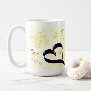 Caneca De Café A Alegria Importa - Gato Musical - Borboleta & Abe